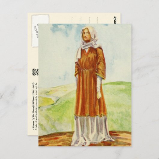 ウィリアム1世の女性の衣装 ポストカード (正面/裏面)