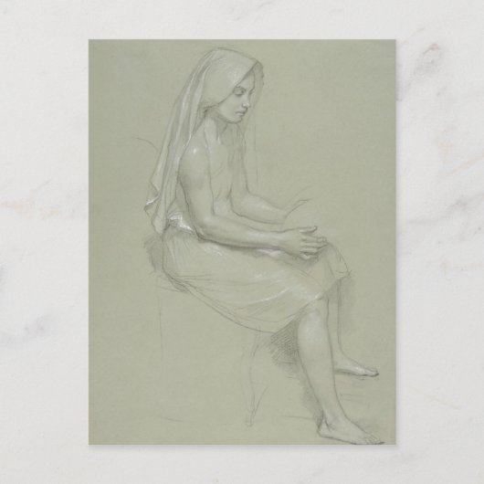 ウィリアム・アドルフィ・ブーゲロー(1825-1905) -勉強 ポストカード (正面)