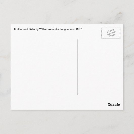 ウィリアム・アドルフ・ブグエローの兄弟姉妹 ポストカード (裏面)