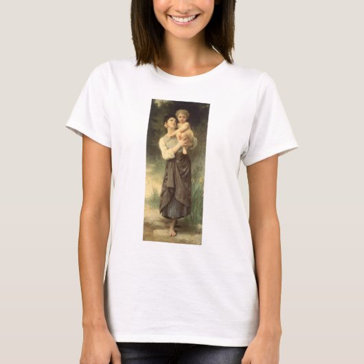 ウィリアム・アドルフ・ブグロー作「兄弟姉妹」 Tシャツ (正面)