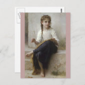 ウィリアム・アドルフ・ブグロー著縫うこと ポストカード (正面/裏面)