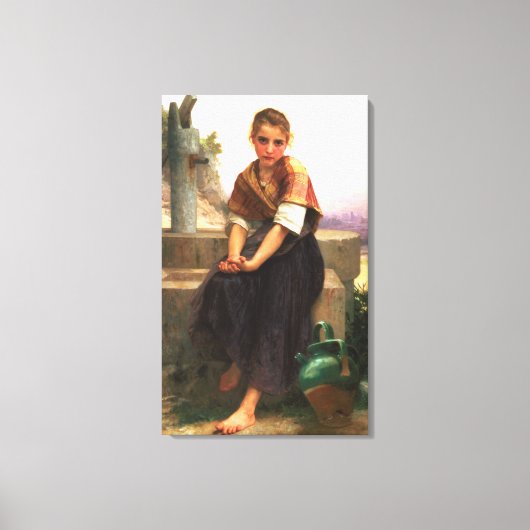 ウィリアム・アドルフ・ブゲローの壊れた投手 キャンバスプリント (正面)