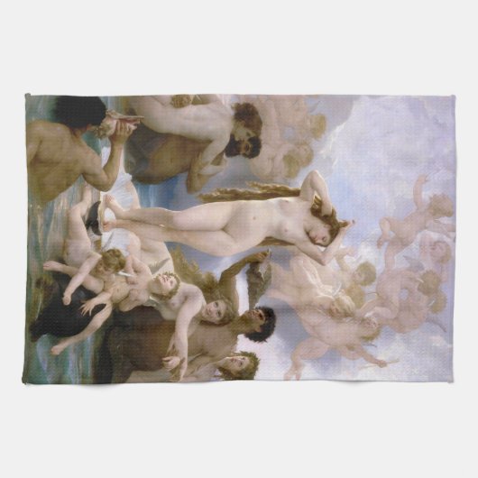 ウィリアム=アドルフ・ブーグローによる『ヴィーナスの誕生』 キッチンタオル (横)