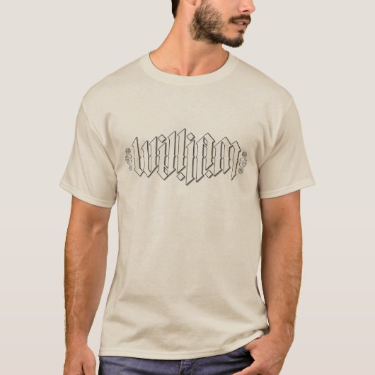 ウィリアム アンビグラム - オーダーメイド 名前アート - リバーシ Tシャツ (正面)