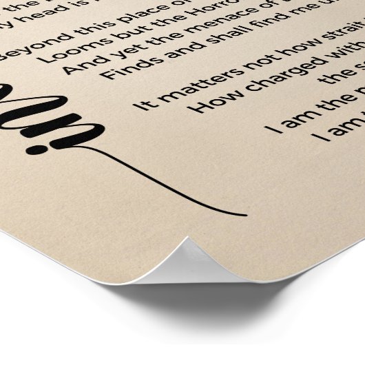 ウィリアム・アーネスト・ヘンリーのインビクタスヴィンテージ ポスター (角)