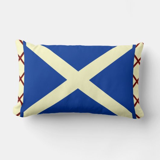 ウィリアム・ウォレスのタータンチェックのスコットランド人のSaltireの旗 ランバークッション (正面)