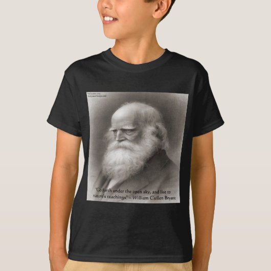 ウィリアム・カレン・ブライアントと自然の引用 Tシャツ (正面)