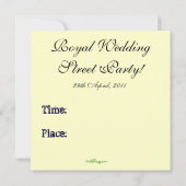 ウィリアム·キャサリ王室のン結婚パーティー招待状 招待状 (裏面)