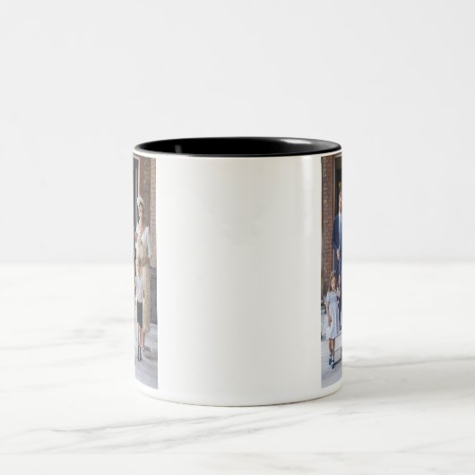 ウィリアム、ケイトと子供 ツートーンマグカップ (中央)