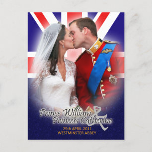ウィリアム&ケイト王室のの結婚キスはがき ポストカード