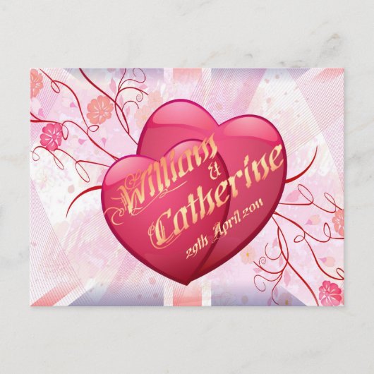 ウィリアム&ケイト王室のの結婚収集品 ポストカード (正面)