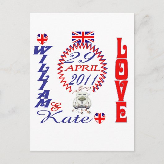ウィリアム&ケイト王室のの結婚収集品 ポストカード (正面)