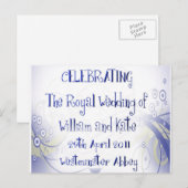 ウィリアム&ケイト王室のの結婚収集品 ポストカード (正面/裏面)