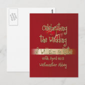 ウィリアム&ケイト王室のの結婚収集品 ポストカード (正面/裏面)