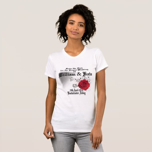 ウィリアム&ケイト王室のの結婚収集品 Tシャツ (正面フル)