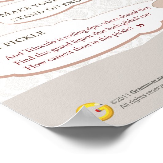 ウィリアム・シェイクスピアに対して私たちが負う8つのフレーズ ポスター (角)