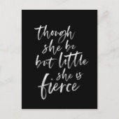 ウィリアム・シェイクスピアのブラシスクリプト小さいけれど勇猛な言葉 ポストカード (正面)