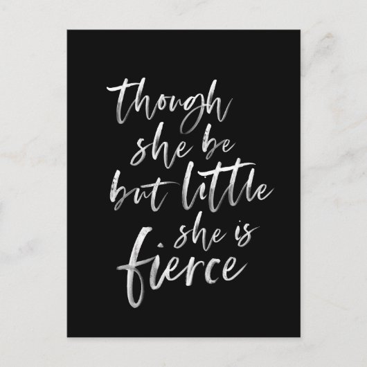 ウィリアム・シェイクスピアのブラシスクリプト小さいけれど勇猛な言葉 ポストカード (正面)