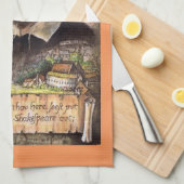 ウィリアム・シェイクスピアのポートレートの台所タオル キッチンタオル (四つ折り)