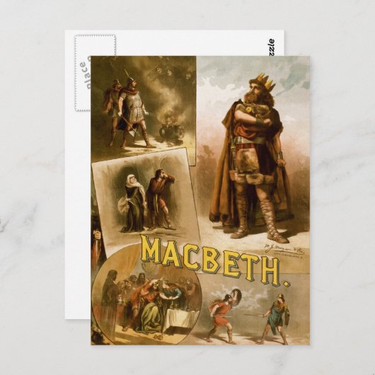 ウィリアム・シェイクスピアのマクベスのトーマス・W・キーン ポストカード (正面/裏面)
