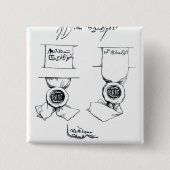 ウィリアム・シェイクスピアの署名のファクシミリ 缶バッジ (正面)