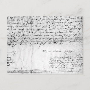 ウィリアム・シェイクスピアの署名， 1616 ポストカード