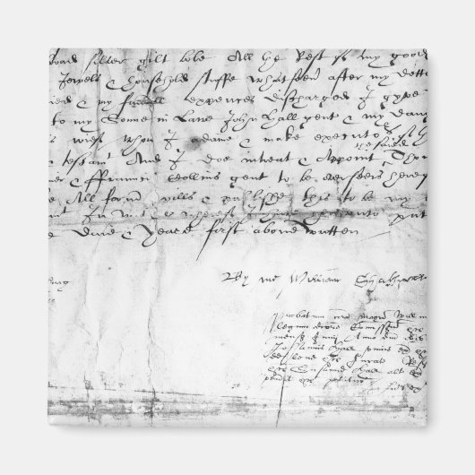 ウィリアム・シェイクスピアの署名, 1616 マグネット (正面)