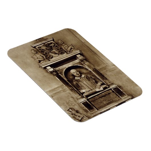 ウィリアム・シェイクスピアの胸像(1564年~1616年)とインド マグネット (右側)