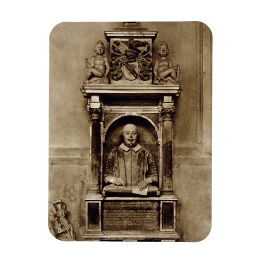 ウィリアム・シェイクスピアの胸像(1564年~1616年)とインド マグネット (縦)