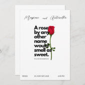 ウィリアム・シェイクスピアの詩を添えた招待状 招待状 (正面/裏面)