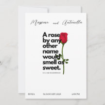 ウィリアム・シェイクスピアの詩を添えた招待状