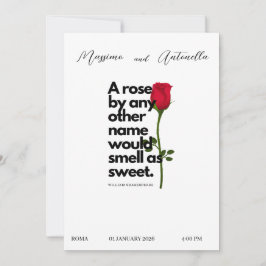 ウィリアム・シェイクスピアの詩を添えた招待状 招待状