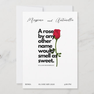 ウィリアム・シェイクスピアの詩を添えた招待状 招待状