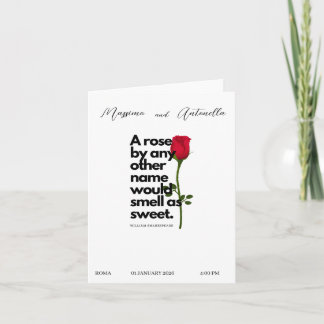 ウィリアム・シェイクスピアの詩を添えた招待状 招待状