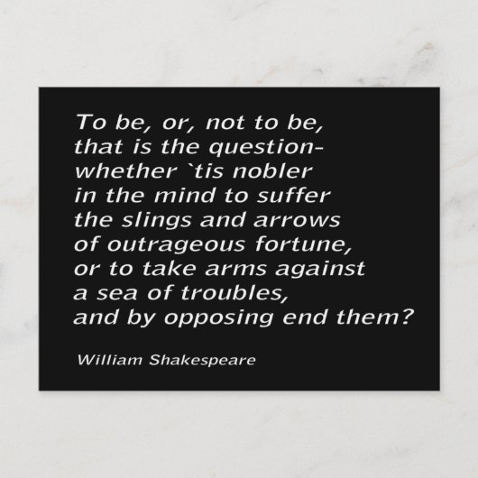 ウィリアム・シェイクスピアの『ハムレット』 ポストカード (正面)