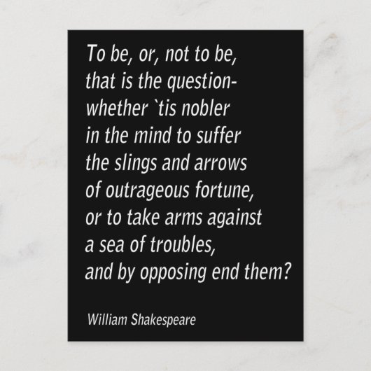 ウィリアム・シェイクスピアの『ハムレット』 ポストカード (正面)