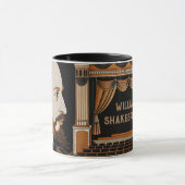 ウィリアム・シェイクスピアポートレートイラストレーション金ゴールド マグカップ (中央)