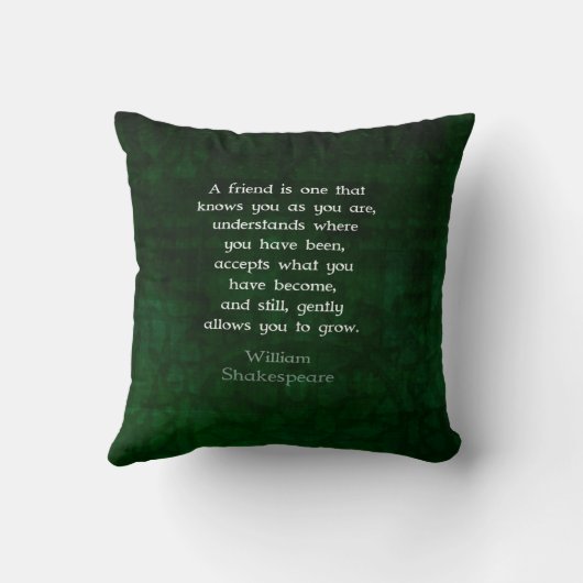 ウィリアム・シェイクスピア友好感動的引用文 クッション (裏面)