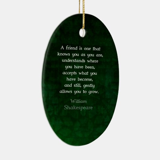 ウィリアム・シェイクスピア友好感動的引用文 セラミックオーナメント (右)