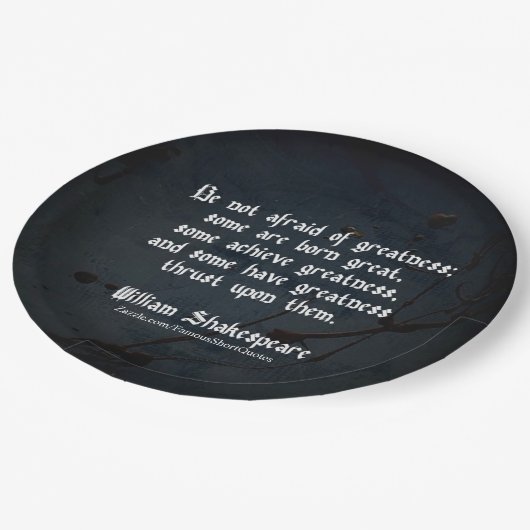 ウィリアム・シェイクスピア引用文 – グレアネス ペーパープレート (アングル)