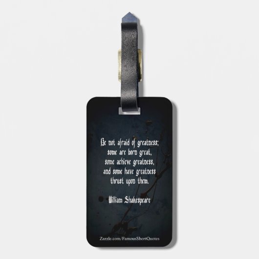 ウィリアム・シェイクスピア引用文 – グレアネス ラゲッジタグ (裏面縦)