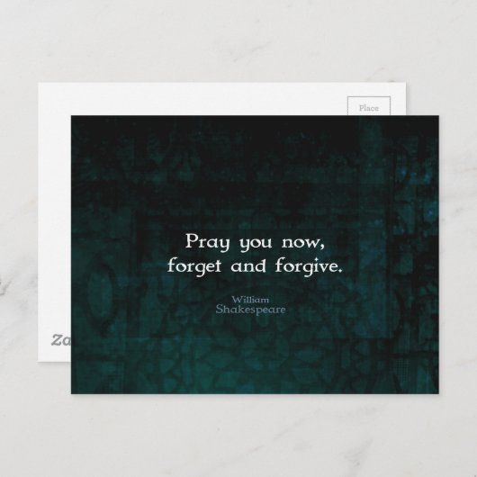 ウィリアム・シェイクスピア 忘れと許し 名言 ポストカード (正面/裏面)