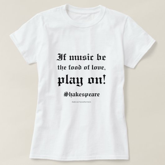 ウィリアム・シェイクスピア 愛の引用 L3 Tシャツ (デザイン正面)