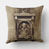 ウィリアム・シェイクスピア(1564-1616年)およびinscriのバスト クッション (裏面)