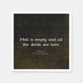 ウィリアム・シェークスピアユーモアのある・ウィットの引用 スタンダードカクテルナプキン (正面)