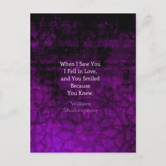 ウィリアム・シェークスピア・ロマンチック・ラブことわざ ポストカード (正面)