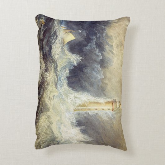 ウィリアム・ターナー - ベルロック灯台 アクセントクッション (裏面(縦))