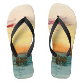 ウィリアム・ターナー - ヴェネツィアの潟のサンセット ビーチサンダル (フットベッド)