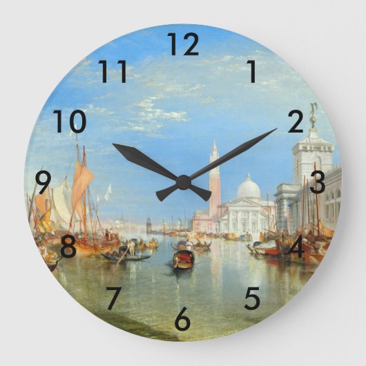 ウィリアム·ターナー-ヴェネツィア，ドガナ&サンジョルジョ ラージ壁時計 (正面)
