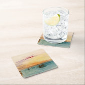 ウィリアム・ターナー - 夕焼けのヴェネツィア潟湖近郊 スクエアペーパーコースター (インサイチュ)